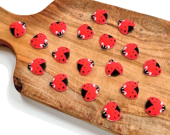Ladybug Sugar Decorations (24), Edible Bug Cake Toppers