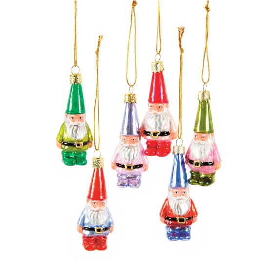 Tiny Glass Gnomes Ornaments Faerie Elves Tree Decoration Set | Etsy