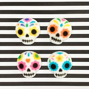 12 Sugar Skull Edible Sugars, Mexican Cake De-Cons