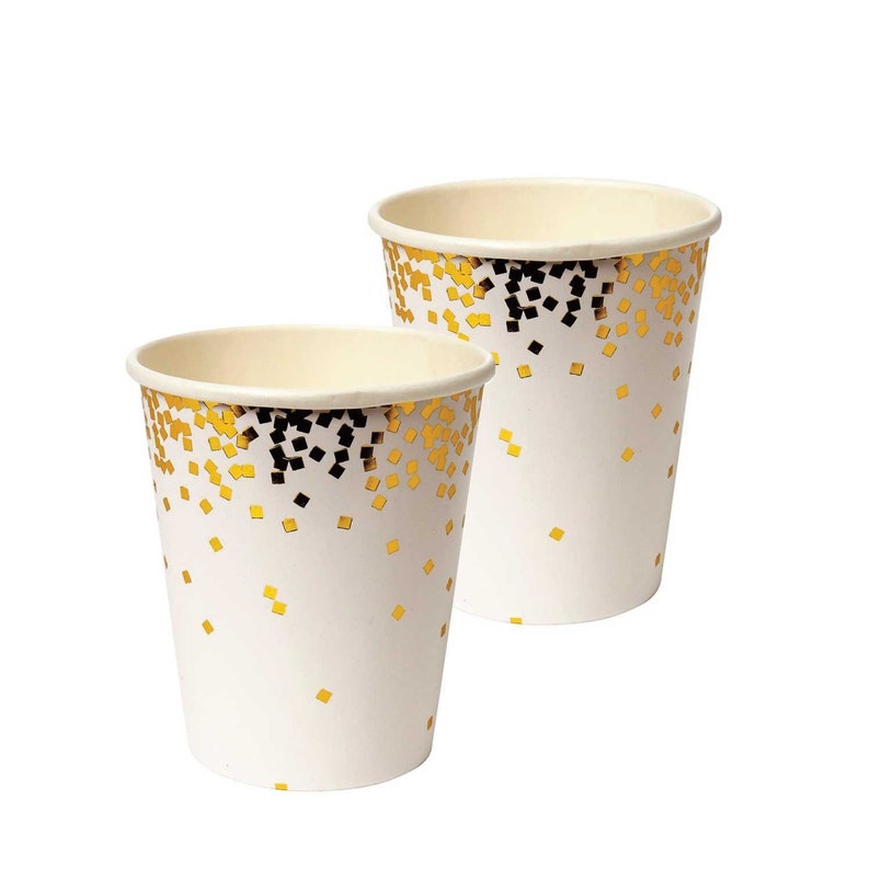 Gold Confetti Cups 8 Meri Meri Celebration Tableware Fancy Etsy