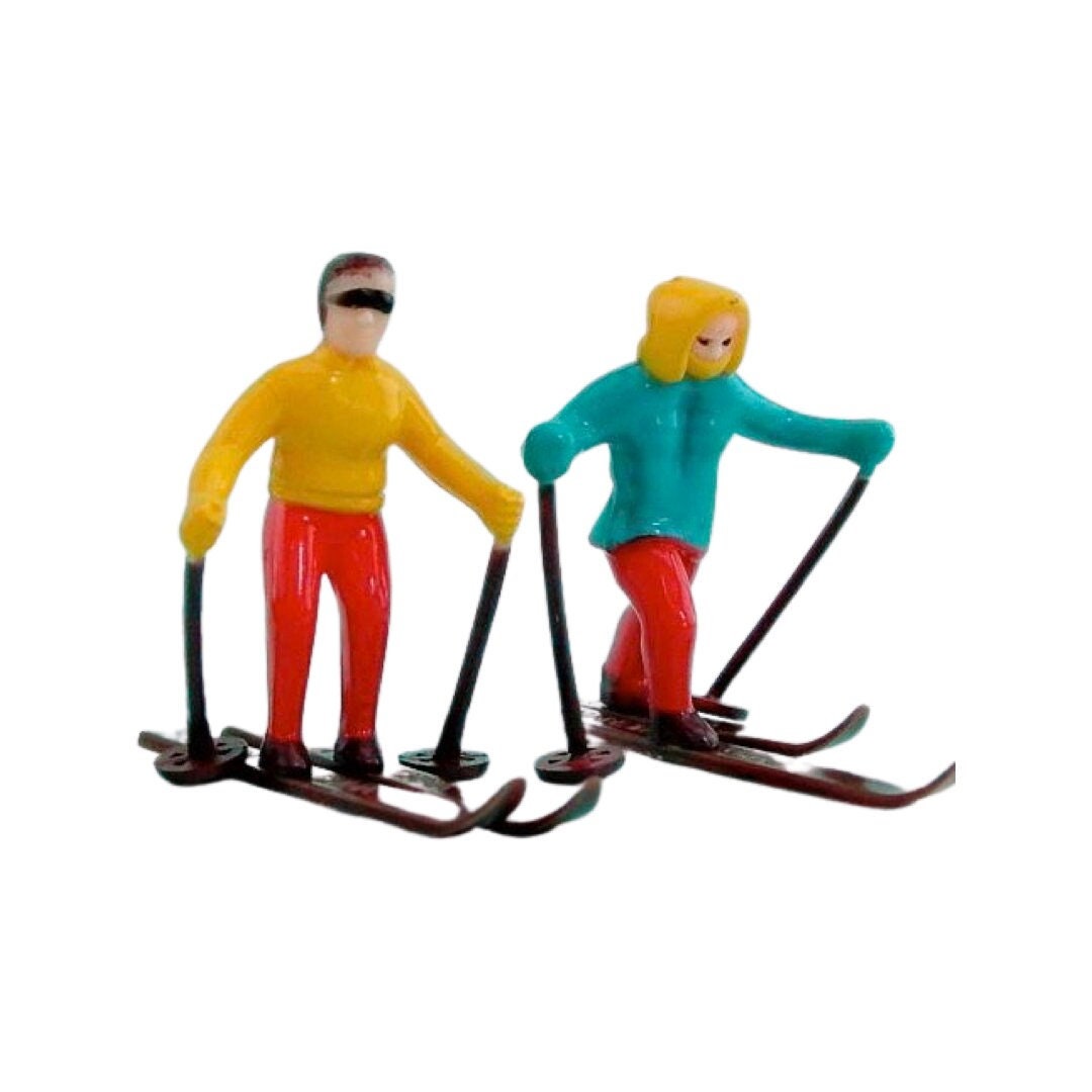 Décoration miniature - Skis et bâtons - 11 x 4 cm - 9 pcs - Miniature  décorative - Creavea