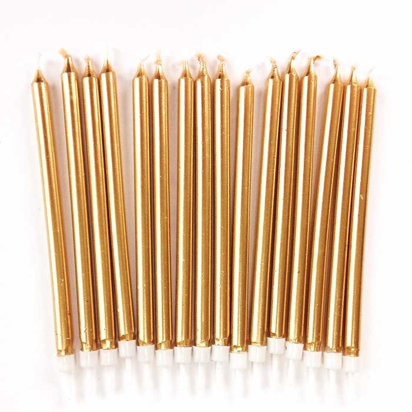 Tall Gold Birthday Candles 16 FiveInch Gold Tapers Long Etsy