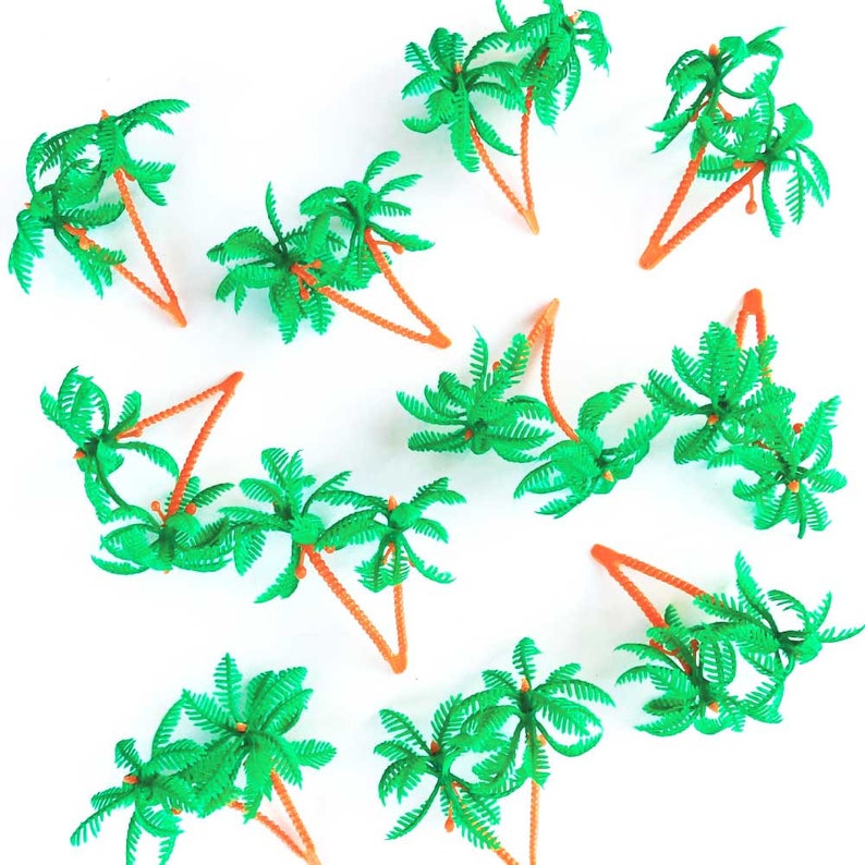 Tropical Palm Tree Cake Toppers Miniature Palm Trees Cupcake Etsy