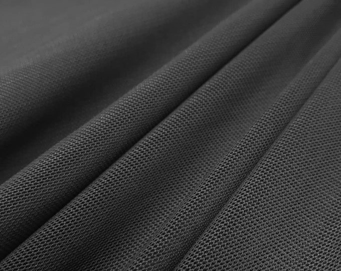 Charcoal 58/60" Wide Solid Stretch Power Mesh Fabric Nylon Spandex Sold By The Yard.