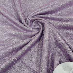 Lilac Stretch glitter shimmer 58” wide-Glimmer-Sparkling Fabric-Prom-Nightgown-Sold by the yard.