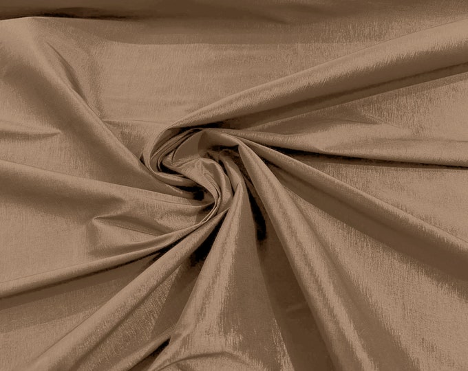 Khaki 58" Wide Medium Weight Stretch Two Tone Taffeta Fabric, Stretch Fabric For Bridal Dress Clothing Custom Wedding Gown, New Colors