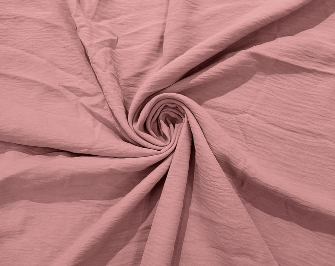 Dusty Rose Air Flow Polyester Fabric for Dresses, 2 way stretch, Tops, Bottoms, Shawl, Scarf, Costumes, Crafts.