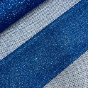 Royal Blue Glitter Tulle Fabric/Soft Mesh Glitter Material, Sparkle Shimmer Tulle Fabric for Wedding Dress/Décor/Quinsianera