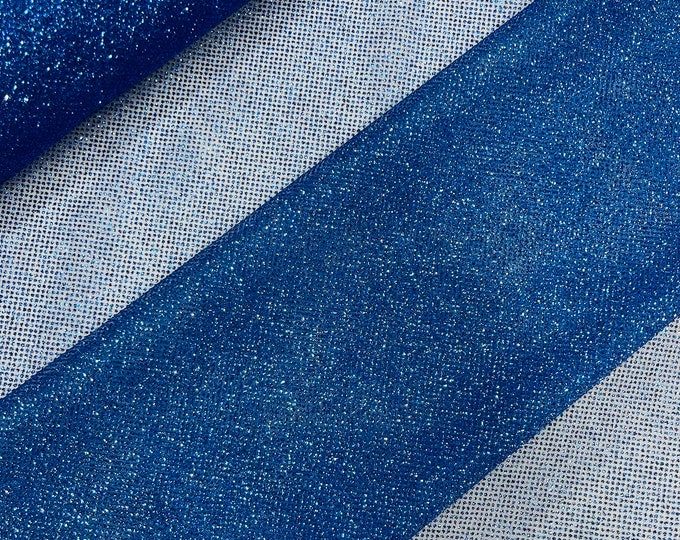 Royal Blue Glitter Tulle Fabric/Soft Mesh Glitter Material, Sparkle Shimmer Tulle Fabric for Wedding Dress/Décor/Quinsianera