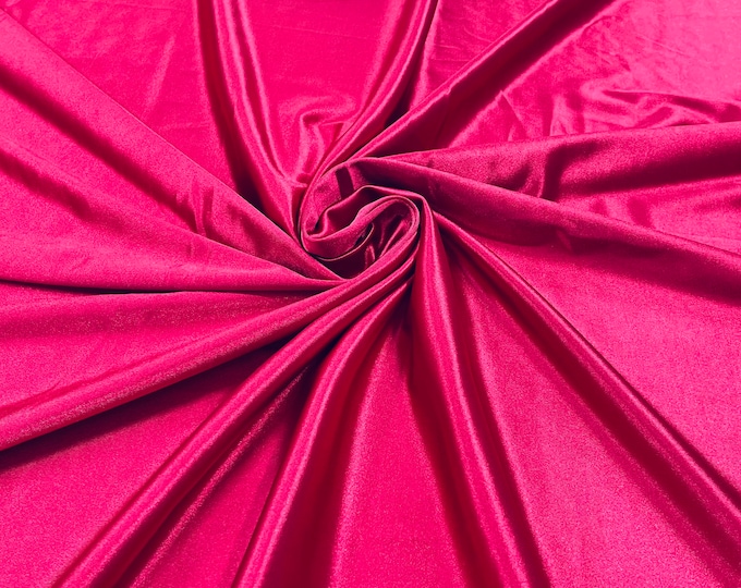 Fuchsia Deluxe Shiny Polyester Spandex Fabric Stretch 58" Wide Sold by The Yard.