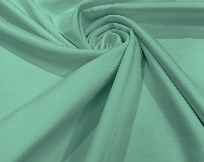 Light Aqua Green - Matte L'Amour Satin (Peau de Soie) Duchess Fabric Bridesmaid Dress 58"-60" Wide/Costume/wedding.