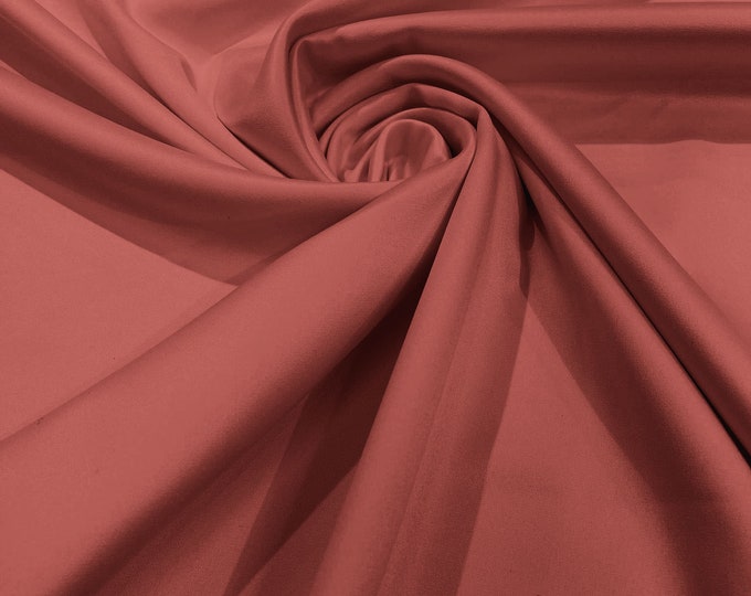 Coral - Matte L'Amour Satin (Peau de Soie) Duchess Fabric Bridesmaid Dress 58"-60" Wide/Costume/wedding.