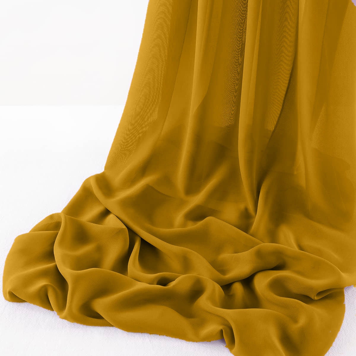 Mustard Chelsea Wool Dobby Chiffon Fabric 58 Wide Sheer Fabric Solid Color Draping Fabric for Wedding Party Easter Backdrop