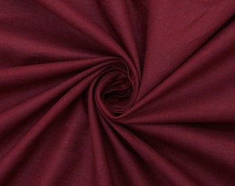 Burgundy 58-59" Wide Premium Light Weight Poly Cotton Blend Broadcloth Fabric Sold By The Yard.