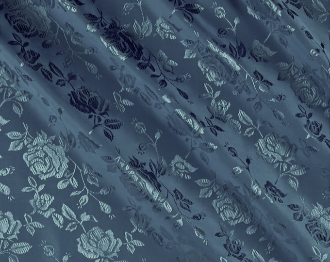 Coppen 60" Wide Polyester Flower Brocade Jacquard Satin Fabric, Sold By The Yard.