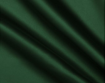 Hunter Green Heavy Shiny Bridal Satin Fabric for Wedding Dress, 60" inches wide sold by The Yard.