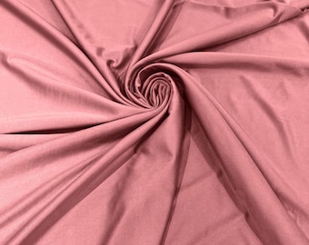 Dusty Rose Shiny Spandex Fabric 58" Wide| 4-Way Stretch Nylon, Swim & Costume.