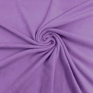 Lavender Solid Polar Fleece Fabric Anti-Pill 58&quot; Wide Sold by The Yard.