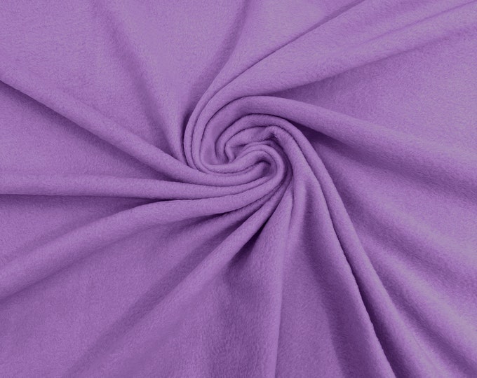 Lavender Solid Polar Fleece Fabric Anti-Pill 58" Wide Sold by The Yard.