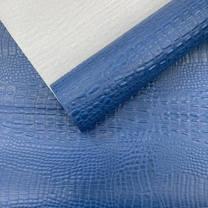 Royal Blue Crocodile Marine Vinyl 2 tone Upholstery, Crocodile Skin Texture Faux Leather PVC Vinyl, 54&quot; Wide.