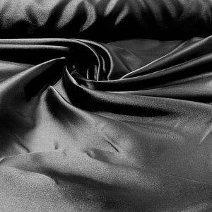 Black 58&quot; Poly Mikado Taffeta Fabric, Classic, Sold By The Yard.