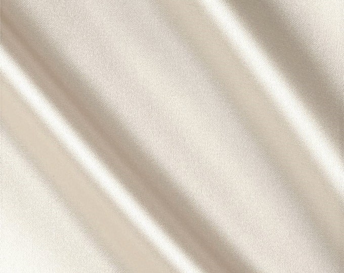 Ivory Heavy Shiny Bridal Satin Fabric for Wedding Dress, 60" inches wide sold by The Yard.