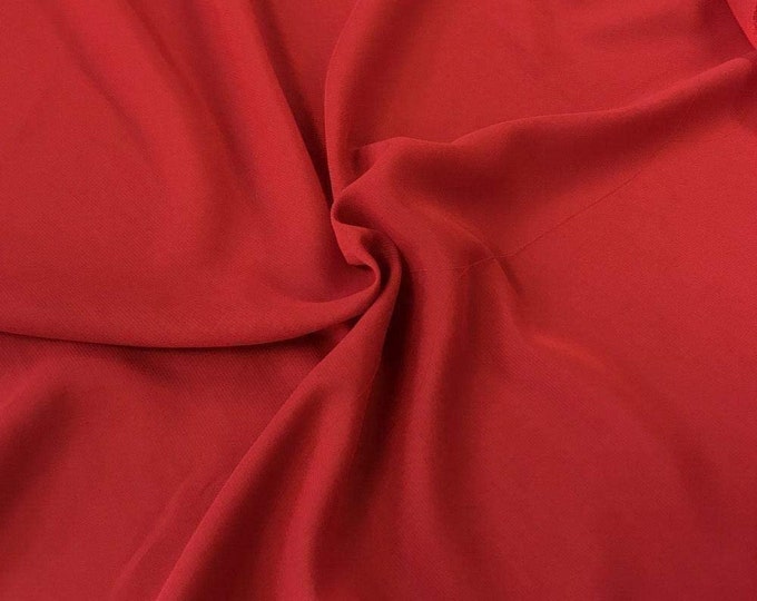 Red 58/60" Wide 100% Polyester Soft Light Weight, Sheer, See Through Chiffon Fabric Sold By The Yard.