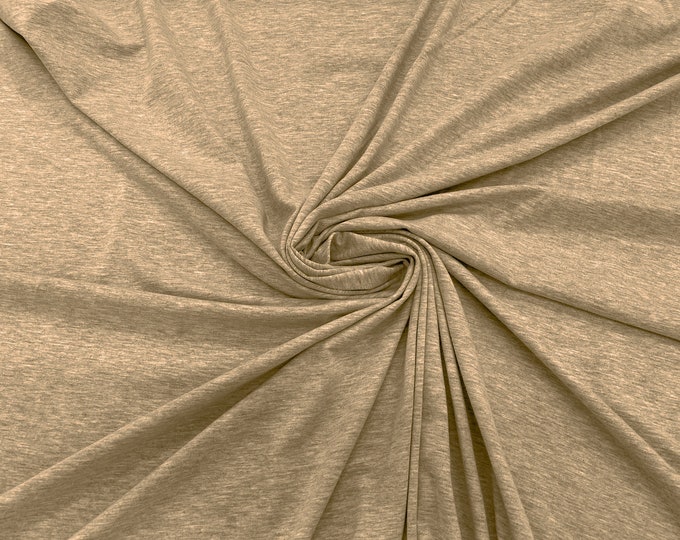 Oatmeal Two Tone 58/60" Wide  Cotton Jersey Spandex Knit Blend 95% Cotton 5 percent Spandex/Stretch Fabric/Costume