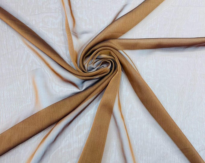 Chiffon Two Tone Sheer Fabric, by The Yard - Copper