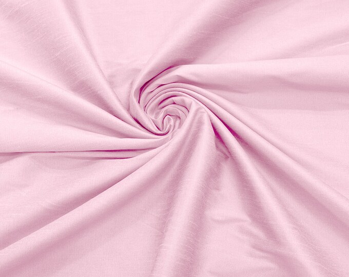 Baby Pink Polyester Dupioni Faux Silk Fabric/ 55” Wide/Wedding Fabric/Home Decor.