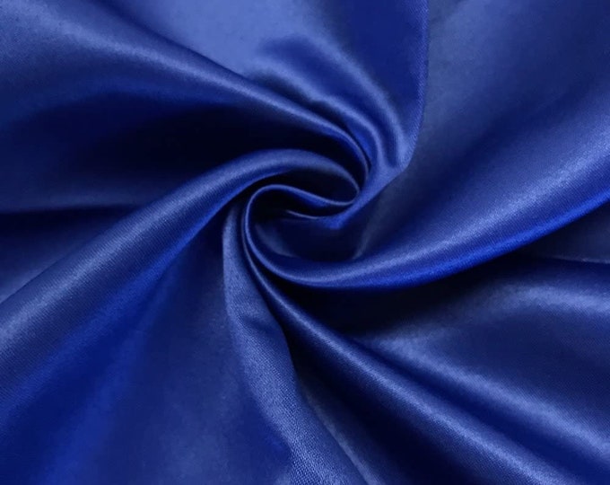 Royal Blue Matte Satin (Peau de Soie) Duchess Fabric Bridesmaid Dress 58"-60" Wide Sold By The Yard.