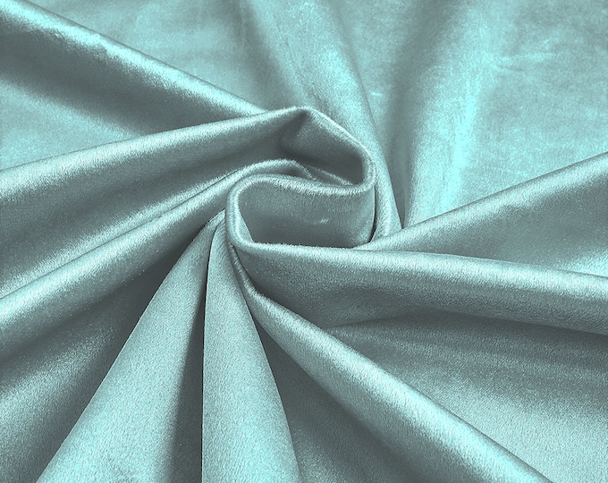 Aquamarine 58"/60Inches Wide Royal Velvet Upholstery Fabric. Sold By The Yard.