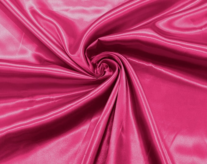 Hot Pink Shiny Charmeuse Satin Fabric for Wedding Dress/Crafts Costumes/58” Wide /Silky Satin