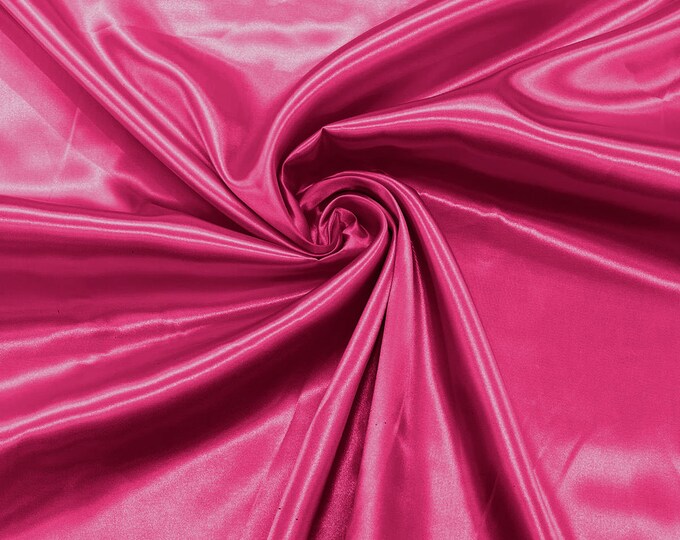 Hot Pink Shiny Charmeuse Satin Fabric for Wedding Dress/Crafts Costumes/58” Wide /Silky Satin