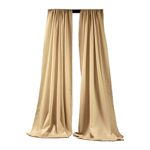Khaki 2 Panels Backdrop Drape, All Sizes Available in Polyester Poplin, Party Supplies Curtains.
