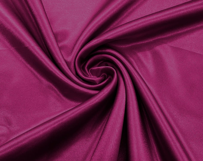 Magenta Crepe Back Satin Bridal Fabric Draper/Prom/Wedding/58" Inches Wide Japan Quality.