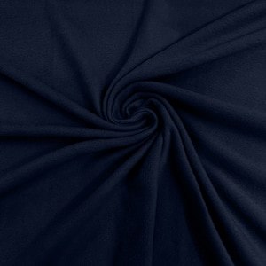 Navy Blue Solid Polar Fleece Fabric Anti-Pill 58&quot; Wide Sold by The Yard.