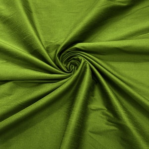 Tessuto di seta finta Dupioni in poliestere verde lime / 55&quot; di larghezza/tessuto da sposa/arredamento per la casa.