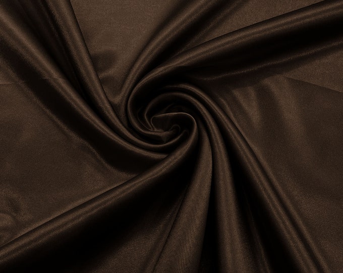 Brown Crepe Back Satin Bridal Fabric Draper/Prom/Wedding/58" Inches Wide Japan Quality.