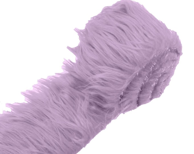 Lilac Long Pile Faux Fur Fabric Strip for Cosplay, Crafts, and Home Decor