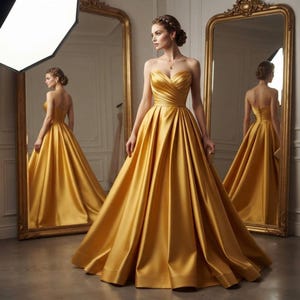 Matte Satin Fabric, Gold Peau de Soie Polyester, 58 Inch Wide By The Yard