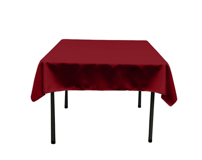 Cherry Red Square Polyester Poplin Table Overlay - Diamond. Choose Size Below