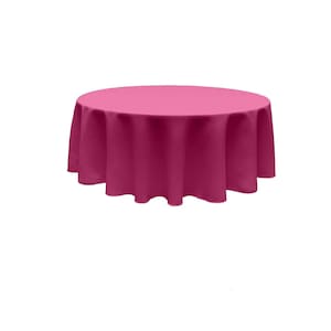 Fuchsia - Solid Round Polyester Poplin Tablecloth Seamless.