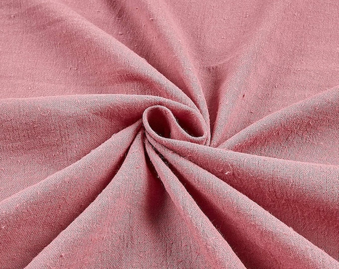 Dusty Rose Cotton Gauze Fabric 100% Cotton 48/50" inches Wide Crinkled Lightweight Sold by The Yard.