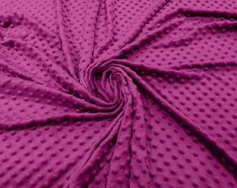 Fuchsia Minky Dot Fabric| 58" Wide| Cosplay| Stuff Animals| Blankets.