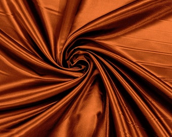 Rust Heavy Shiny Bridal Satin Fabric for Wedding Dress, 60" inches wide sold by The Yard. New Colors