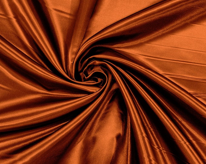 Rust Heavy Shiny Bridal Satin Fabric for Wedding Dress, 60" inches wide sold by The Yard. New Colors