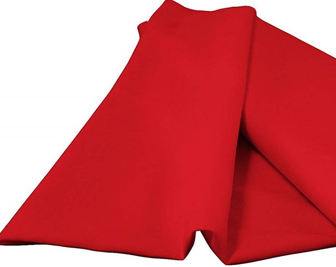 Red 60" Wide 100% Polyester Spun Poplin Fabric Sold By The Yard.