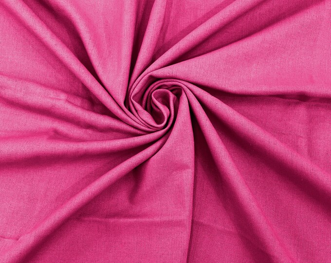 Fuchsia Medium Weight Natural Linen Fabric/50 " Wide/Clothing