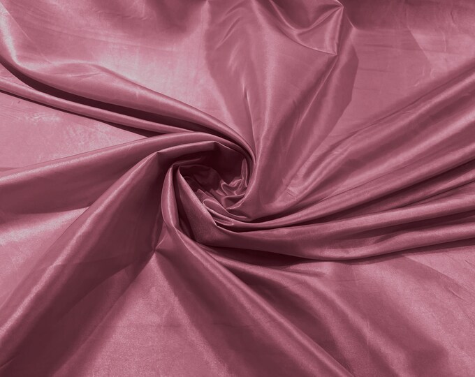 Solid Taffeta Fabric/ Taffeta Fabric By the Yard/ Apparel, Costume, Dress, Cosplay, Wedding. Dusty Pink